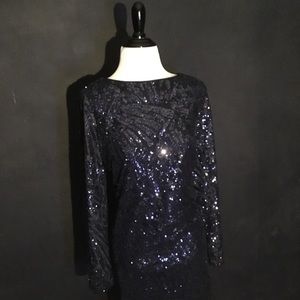 Navy Sequin Dress (Preview)